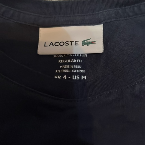 Lacoste Navy M Pima Cotton T shirt - Picture 2 of 7